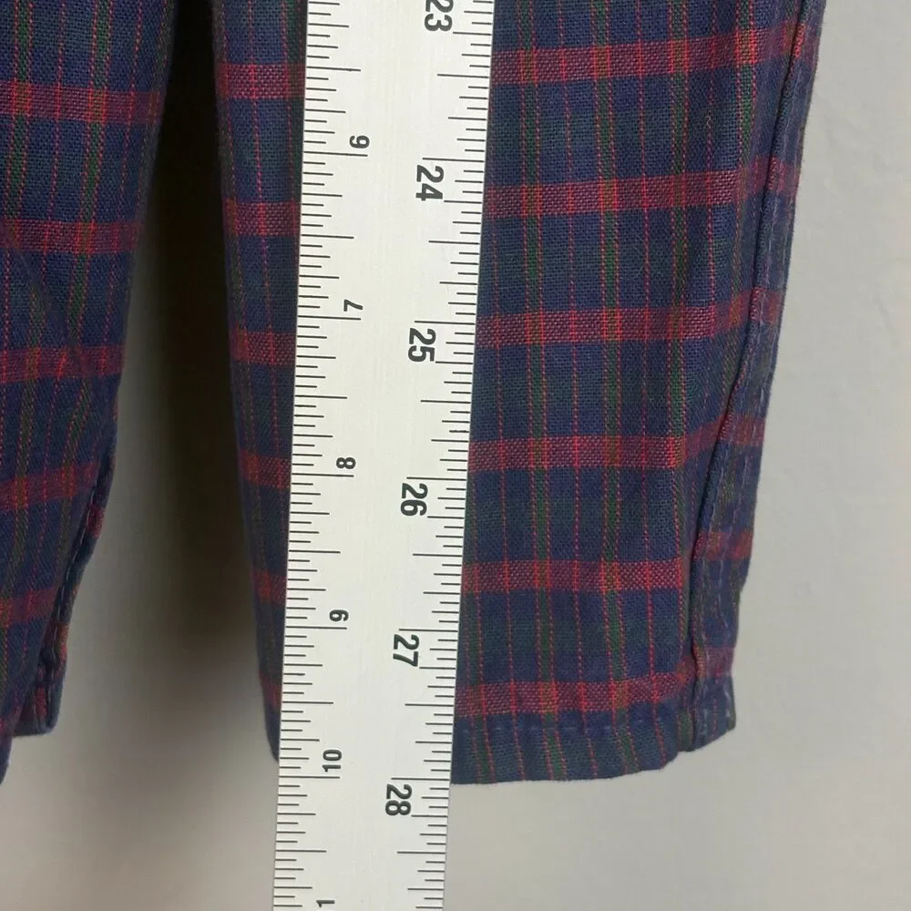 Vintage OshKosh B'gosh Overalls Unisex 2T Red Blue Plaid Vestbak Made in USA